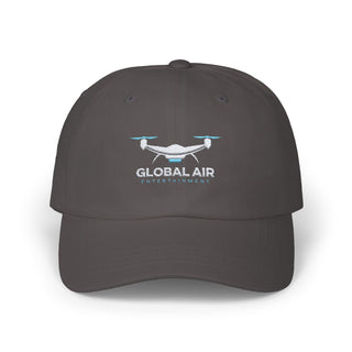 Classic Dad Cap - Global Air Embroidered Green Hat for Aviation Lovers