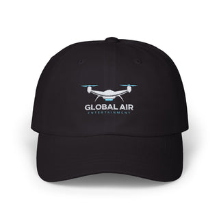 Classic Dad Cap - Global Air Embroidered Green Hat for Aviation Lovers